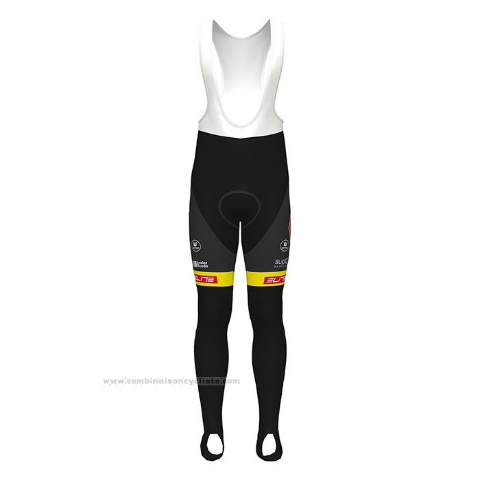 2022 Maillot Cyclisme Lotto-kern Haus Noir Jaune Manches Longues et Cuissard